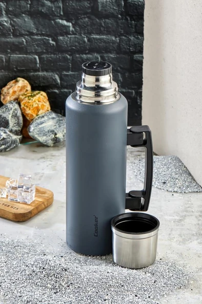 Cooker 1,5 Litre Kulplu Çelik Termos CKR-2085 Zeytin ürün görseli 1