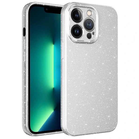 iPhone 12 Pro Kılıf Kamera Korumalı Simli Lüks Koton Kapak ürün görseli 1