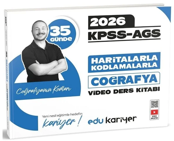 EDU Kariyer 2026 KPSS MEB-AGS 35 Günde Haritalarla Kodlamalarla Coğrafyanın Kodları Video Ders Notları Kitabı - Yunus Turan EDU Kariyer ürün görseli 1