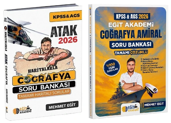 Eğit Akademi 2026 KPSS MEB-AGS Haritalarla Atak + Amiral Coğrafya Soru Bankası 2 li Set - Mehmet Eğit Eğit Akademi ürün görseli 1