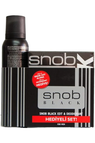 Snob Black Edt + Perfumed Deodorant - Hediyeli Set 100 ml. + 150 ml. ürün görseli 1