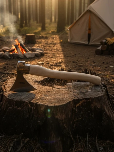 Survival El Baltası - Kısa Saplı Kamp Baltası - Yüksek Karbon Çelik Outdoor ürün görseli 1