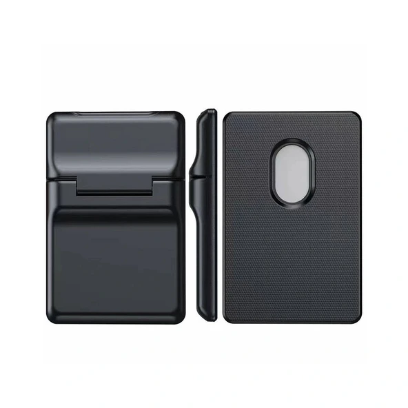 CRD-05 Sade Tasarımlı 2 Hazneli PU Magnetik Standlı Kartlık ürün görseli 1