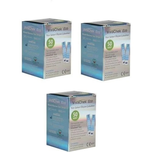 Vivachek Eco Seker Ölçüm Stribi 50 Adet 3'Lü PAKET (SKT:06/2027) ürün görseli 1