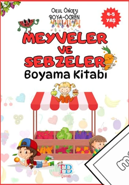 Meyveler ve Sebzeler Boyama Kitabı ürün görseli 1