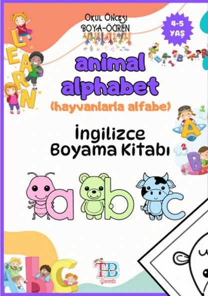 Animal Alphabet (Hayvanlarla Alfabe) Boyama Kitabı ürün görseli 1