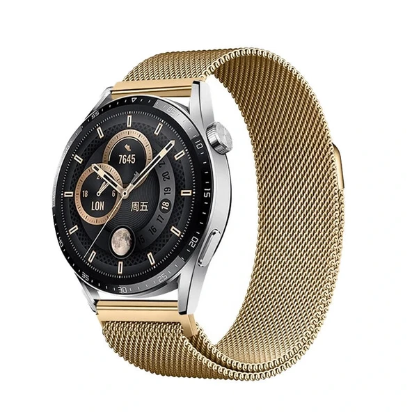 Huawei GT2 42mm Band-12 20mm Metal Hasır Kordon ürün görseli 1