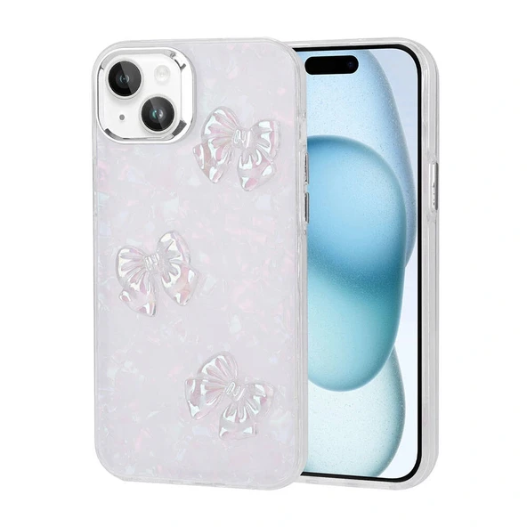 iPhone 15 Kılıf Kabartma Figürlü Parlak Eralli Silikon Kapak ürün görseli 1