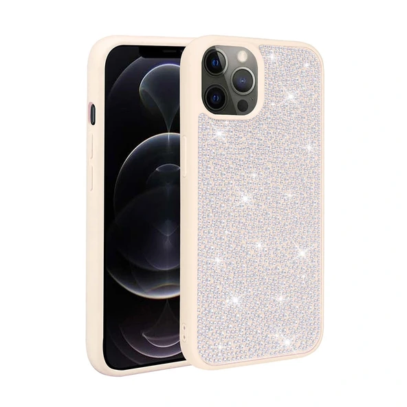 iPhone 12 Pro Max Kılıf Parlak Taşlı Tasarım Ston Kapak ürün görseli 1