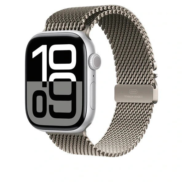 Watch 10 46mm Uyumlu-100 Titanyum Hasır Kordon ürün görseli 1