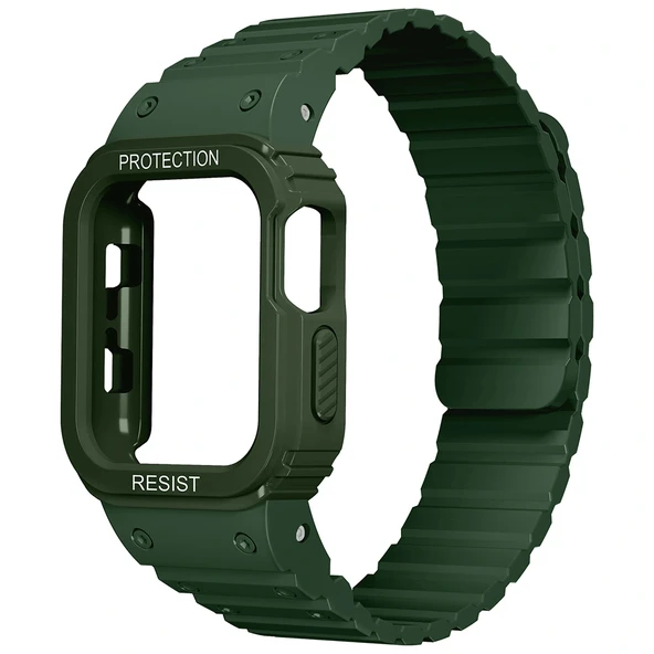 Watch 10 42mm Uyumlu-142 Airbag Tasarımlı Kasa Koruyuculu Silikon Kordon ürün görseli 1