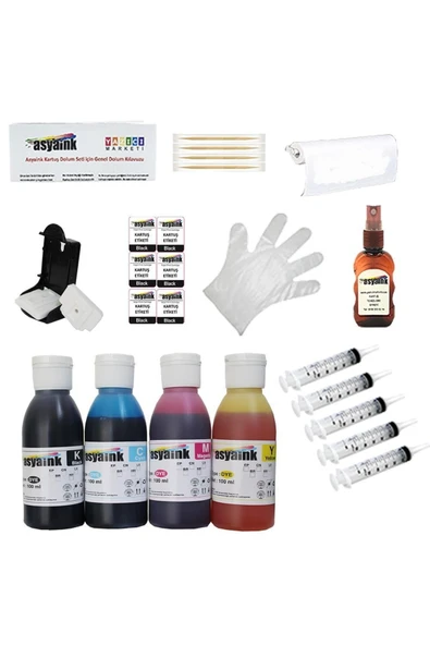 Hp 302 / 302 Xl Uyumlu 4x100ml Muadil Kartuş Dolum Seti ürün görseli 1
