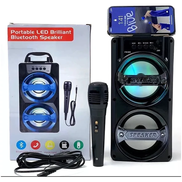 YD-802 LED Speaker Bluetooth Wireless Speaker ürün görseli 1