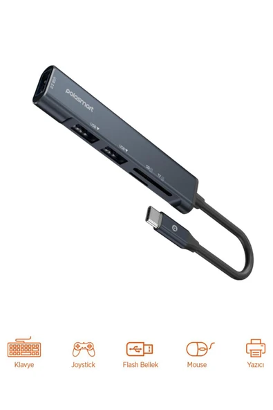 Polosmart PSH11 Dönüştürücü Hub Siyah - Resim 4