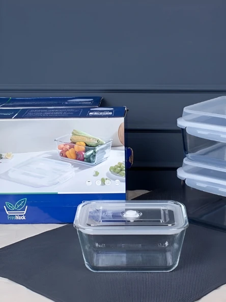 Freshlock Dikdörtgen Jumbo Cam Saklama Kabı 2500 ml - 016 ürün görseli 1