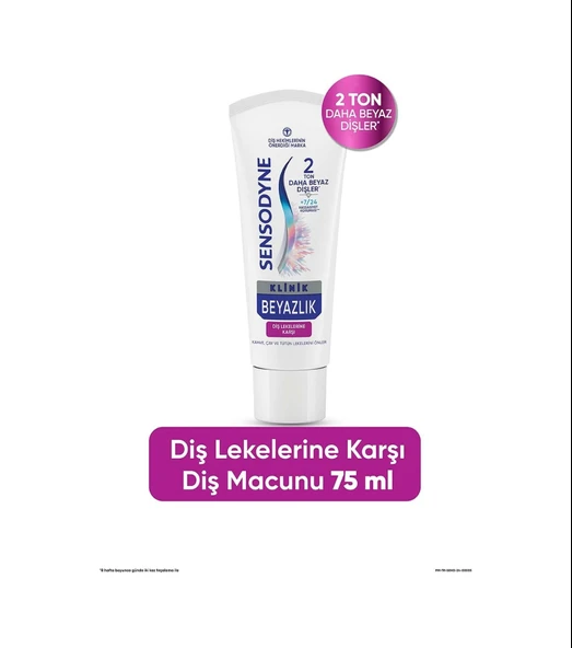 Sensodyne Klinik Beyazlık Diş Lekelerine Karşı Diş Macunu 75 ML ürün görseli 1