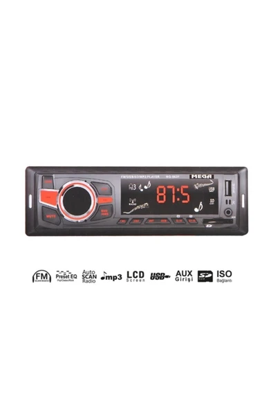 Audio System Mega Oto Teyp Usb/sd/uk/esp/fm/bt 4x45w Iso Soketli Bluetooth Lu ürün görseli 1