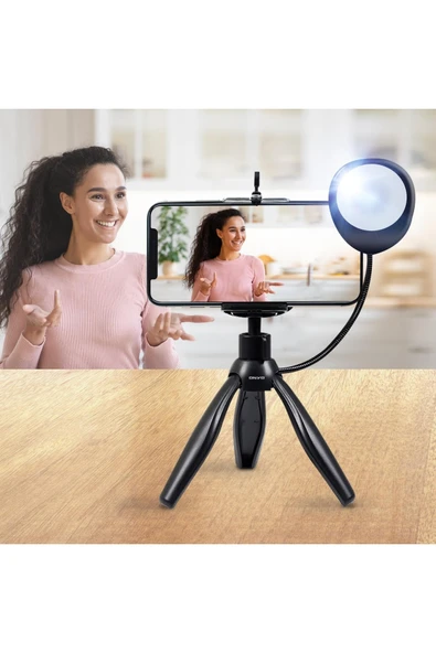 ONYO Ony15 Işıklı Tripod Siyah - Resim 3