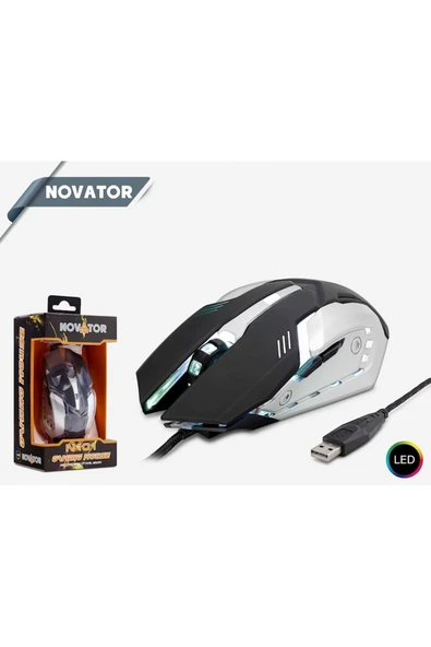 HADRON Novator N101/50 Oyun Mouse Ledli Game Mouse 800/1200/1600/3200 Ayarlanabilir Dpı ürün görseli 1