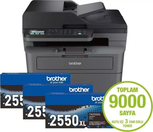 Brother MFC-L2806DW-3T Wi-Fi + Tarayıcı + Fotokopi + Faks Mono Çok Fonksiyonlu Lazer Yazıcı ürün görseli 1