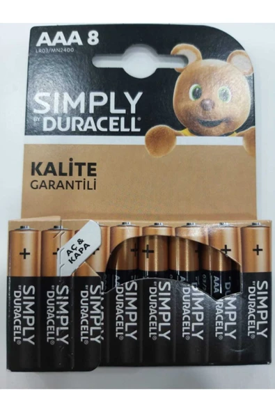 Duracell Sımply Aaa8 8'li Ince Kalem Pil ürün görseli 1