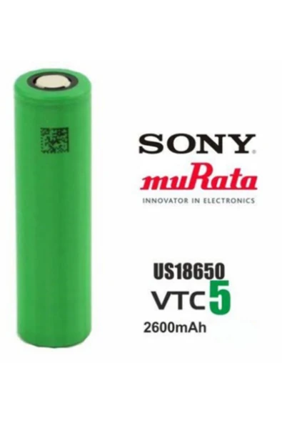 Sony Murata Vtc5 18650 3.7 Volt 2600 Mah Li-on Şarjlı Pil - Vtc 5 ürün görseli 1