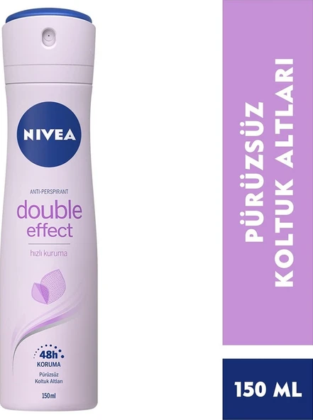 Nivea Double Effect 48H Kadın Sprey Deodorant 150 ML - Resim 2