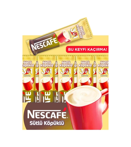 Nescafe 3'ü 1 Arada Sütlü Köpüklü Kahve 56 x 17.4 G ürün görseli 1