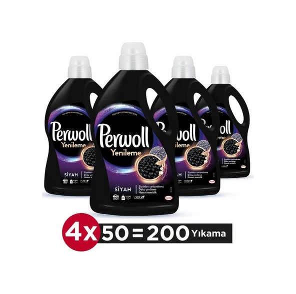 Perwoll Hassas Bakım Sıvı Çamaşır Deterjanı Siyah Yenileme 4 x 2970 ML 200 Yıkama ürün görseli 1