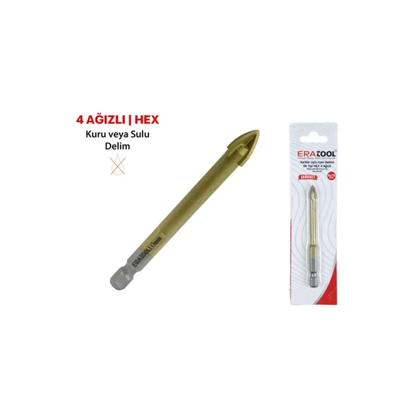 Eratool Elmas Cam Delme Ok Tipi 4 Ağızlı Hex 12*95MM ERA55827 Eratool ürün görseli 1