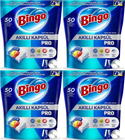 Bingo Akıllı Kapsül Pro Bulaşık Makinesideterjanı Tableti 200adet ürün görseli 1