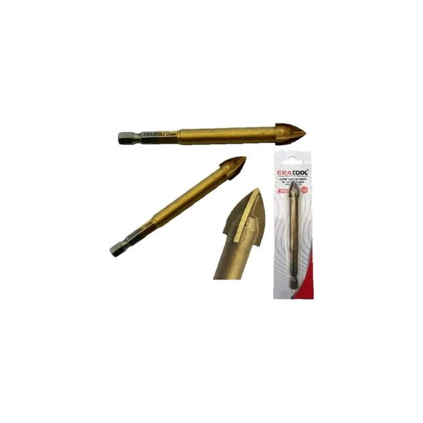 Eratool Elmas Karbür Uçlu Mermer ve Seramik Delme Ok Tipi 4 Ağızlı Hex 10*85MM ürün görseli 1
