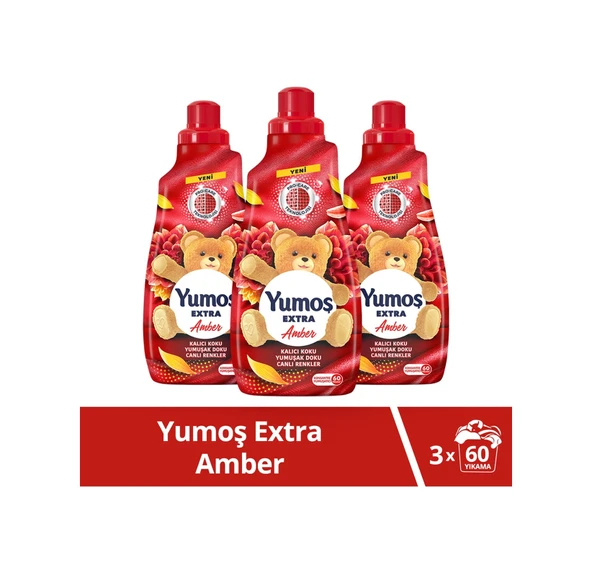 Yumoş Extra Konsantre Çamaşır Yumuşatıcısı Amber 1440 Ml 60 Yıkama 3 Adet ürün görseli 1
