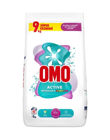 Omo Matik Toz Çamaşır Deterjanı 9kg Beyazlar Ve Renkliler 60 Ykm ürün görseli 1