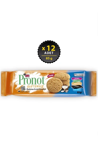 Eti Pronot Glutensiz Hindistan Cevizli Kurabiye 85 g x 12 Adet ürün görseli 1