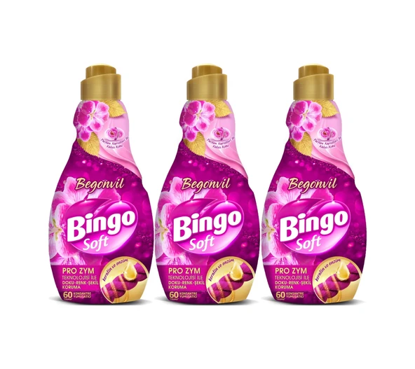 Bingo Soft Çamaşır Yumuşatıcı Konsantre 1440ml Begonvil 3lü Set 3'lü Set ürün görseli 1