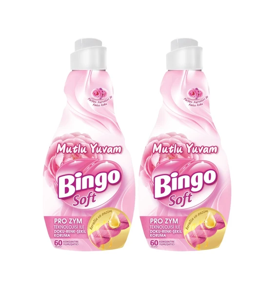 Bingo Soft Çamaşır Yumuşatıcı Konsantre 1440ml Mutlu Yuvam 2li 2'li Set ürün görseli 1