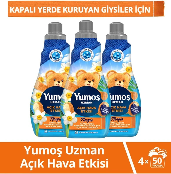 Yumoş Extra Açık Hava Etkisi Nergis Çamaşır Yumuşatıcısı 3 x 1200 ML ürün görseli 1