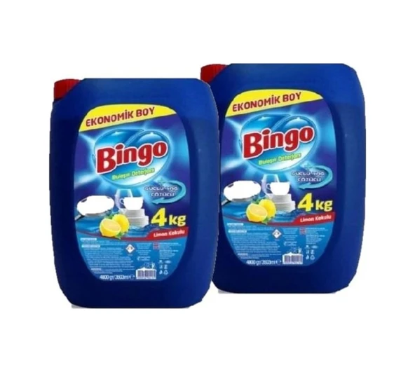 Bingo Limon Kokulu Sıvı Bulaşık Deterjanı 2 x 4 KG ürün görseli 1
