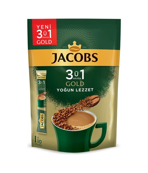 Jacobs 3'ü 1 Arada Gold Yoğun Lezzet 10 x 18 G ürün görseli 1