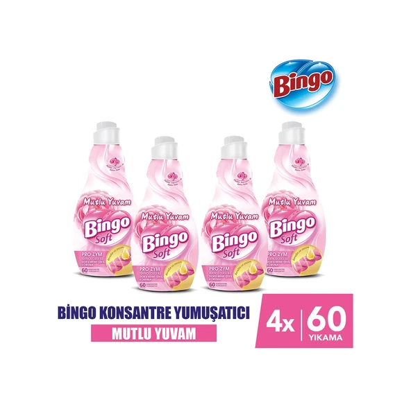 Bingo Soft Mutlu Yuvam Konsantre Çamaşır Yumuşatıcısı 4 x 1440 ML ürün görseli 1