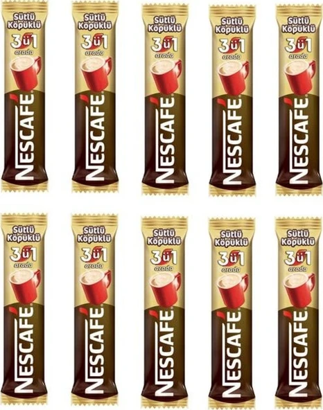 Nescafe 3'ü 1 Arada Sütlü Köpüklü Kahve 10 x 18 G ürün görseli 1