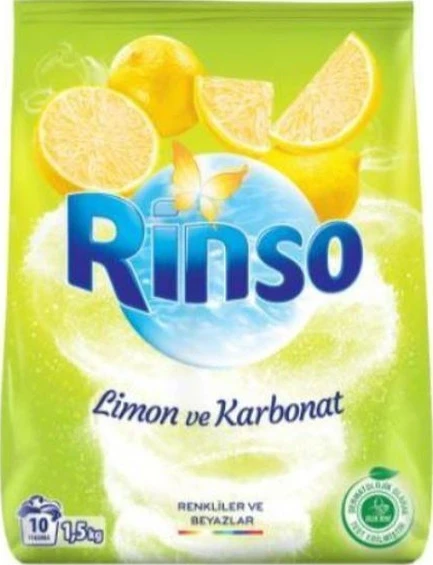 Rinso Limon ve Karbonat Renkliler ve Beyazlar için Toz Çamaşır Deterjanı 10 Yıkama 1500 G ürün görseli 1