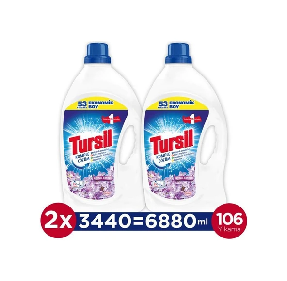 Tursil Sıvı Çamaşır Deterjanı Leylak Bahçesi 2 x 3440 ML106 Yıkama) ürün görseli 1