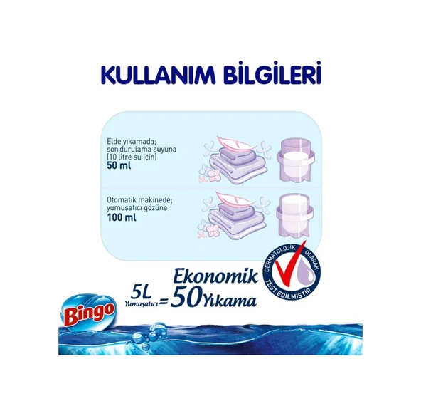Bingo Soft Çamaşır Yumuşatıcısı Sensitive 4 x 5 L - Resim 3