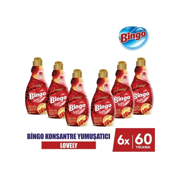 Bingo Soft Konsantre Çamaşır Yumuşatıcısı Lovely 1440 Ml X 6 Adet 6'lı Set ürün görseli 1