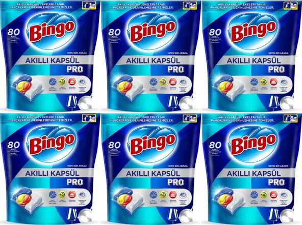 Bingo Akıllı Kapsül Pro Bulaşık Makinesi Deterjanı Tablet 480adet ürün görseli 1