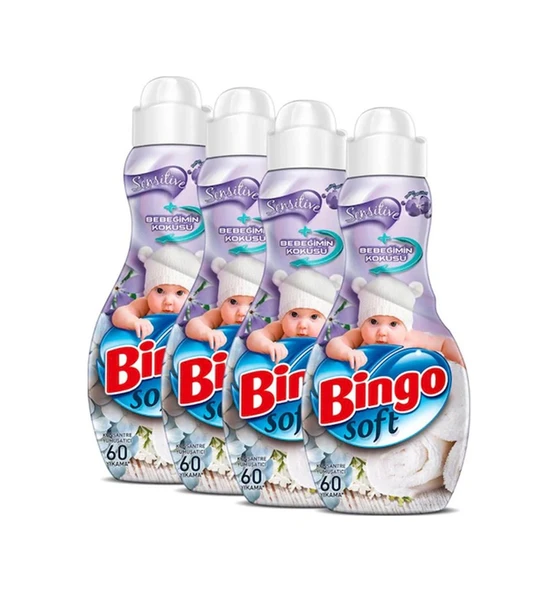 Bingo Soft Konsantre Çamaşır Yumuşatıcısı Sensitive 4 x 1440 ML ürün görseli 1