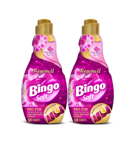 Bingo Soft Çamaşır Yumuşatıcı Konsantre 1440ml Begonvil 2li Set 2'li Set ürün görseli 1