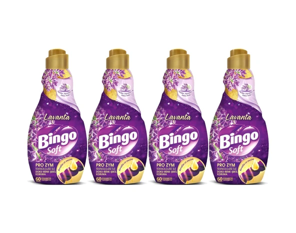 Bingo Soft Çamaşır Yumuşatıcı Konsantre 1440ml Lavanta 4 Lü Set 4'lü Set ürün görseli 1